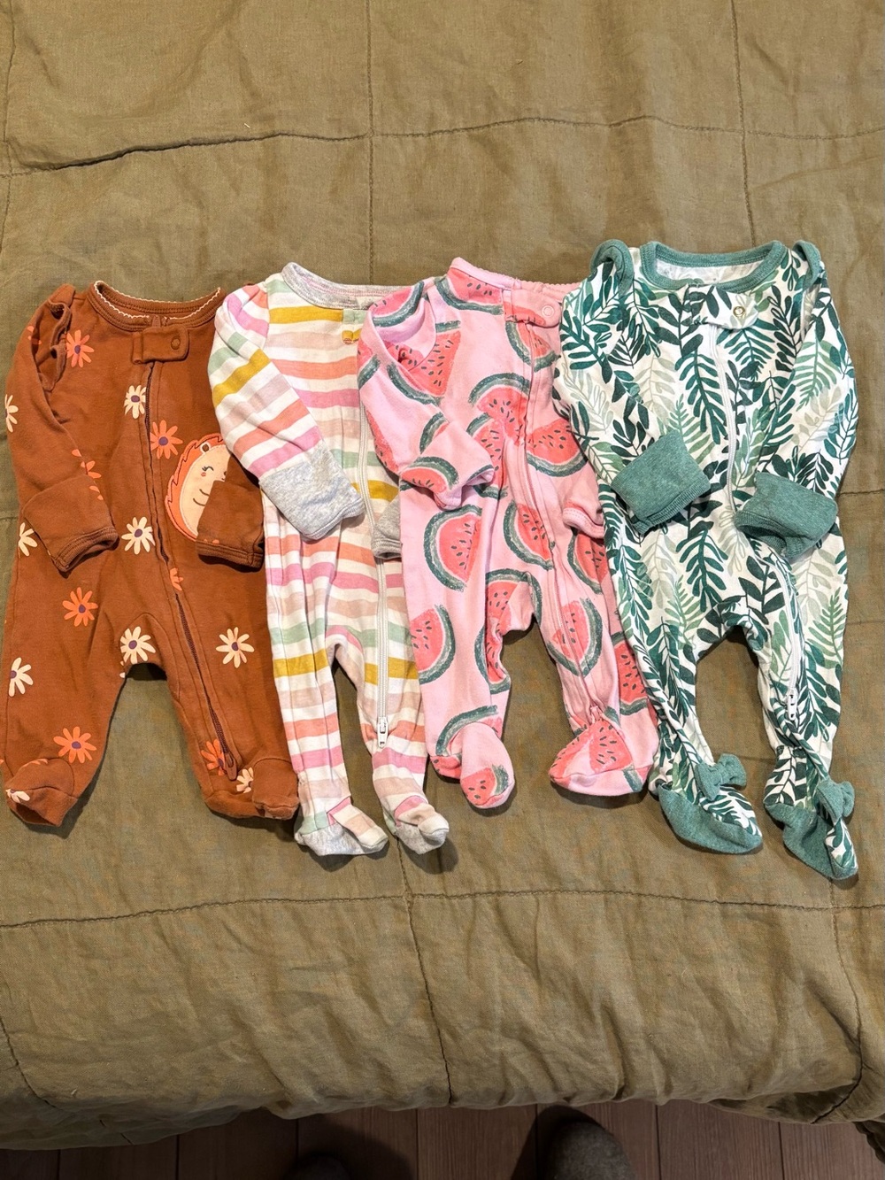 Kids Footed One-Piece Sleepers - Pink & Assorted Colors